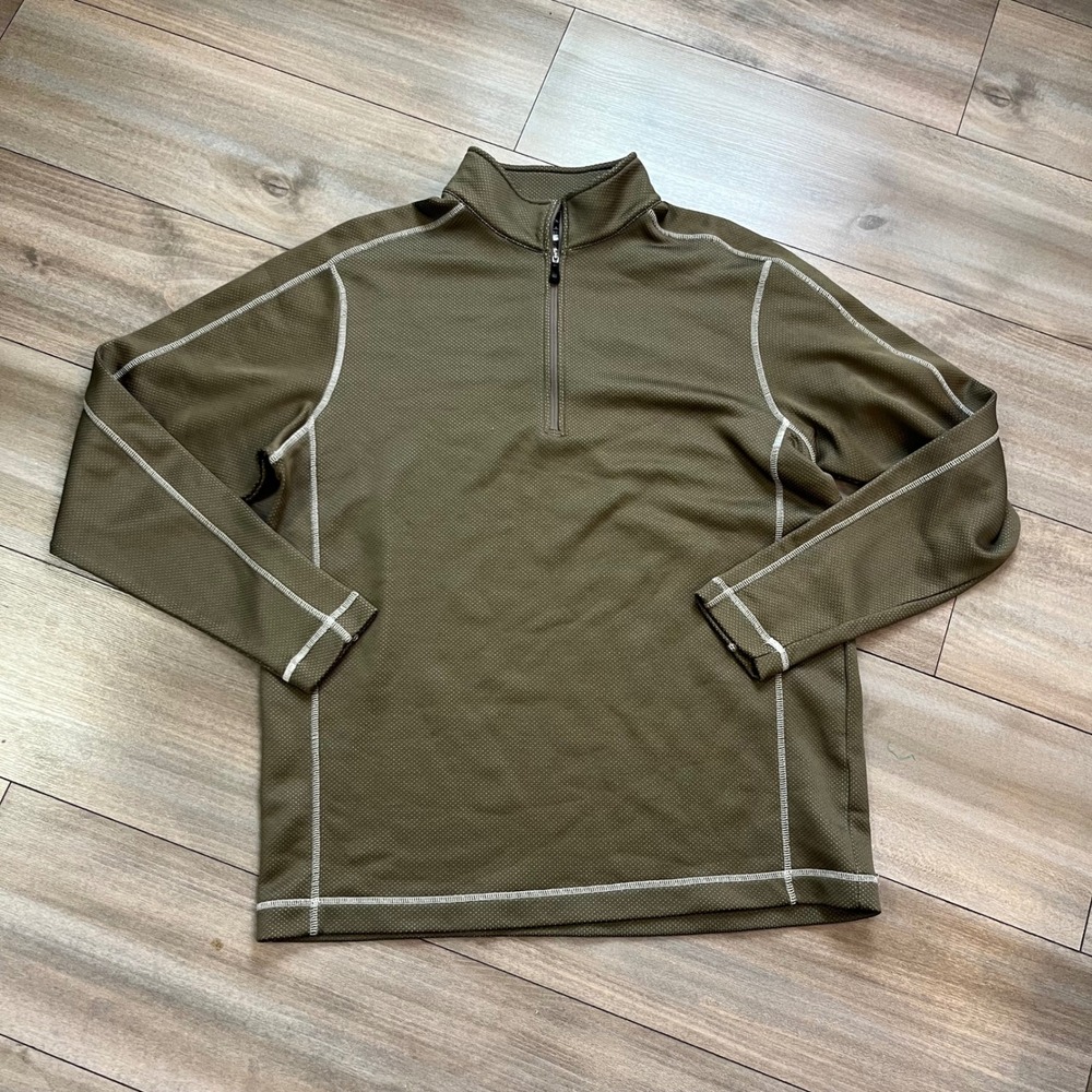 Nike Golf Mens Therma Fit 1/4 Zip Pullover Olive Green Large MillerCoors